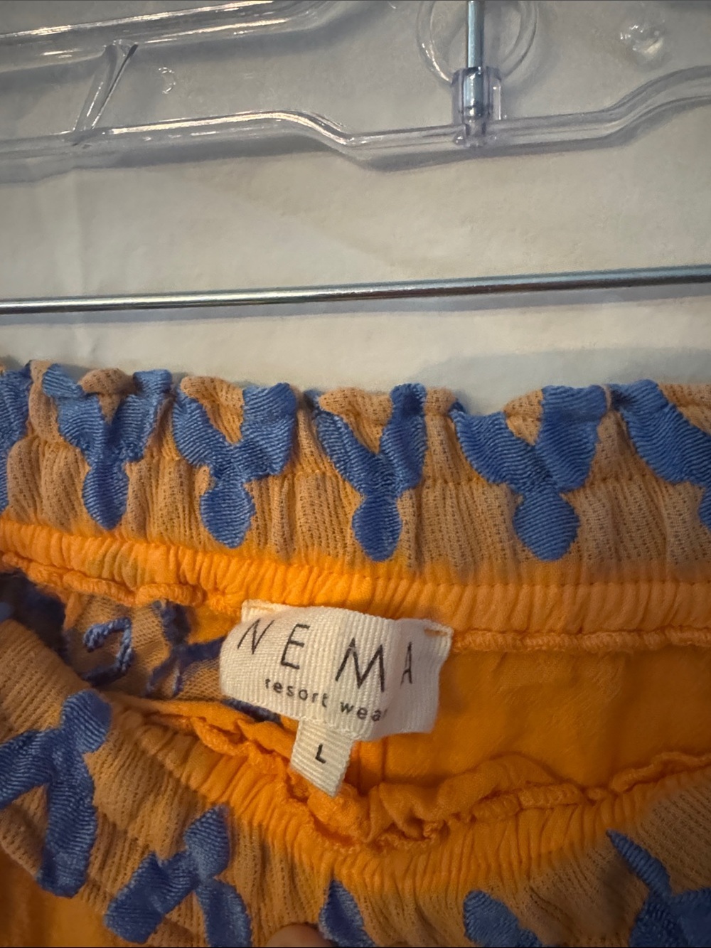 NEMA Resort Wear Boho Orange Capri’s with Blue Embroidery - Picture 2 of 5